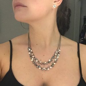 Layered pearl necklace